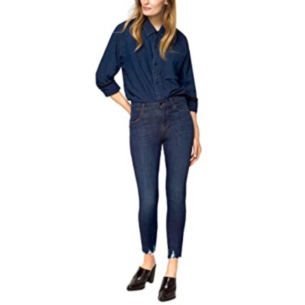 J Brand Alana High Rise Crop Skinny Raw Hem Jeans